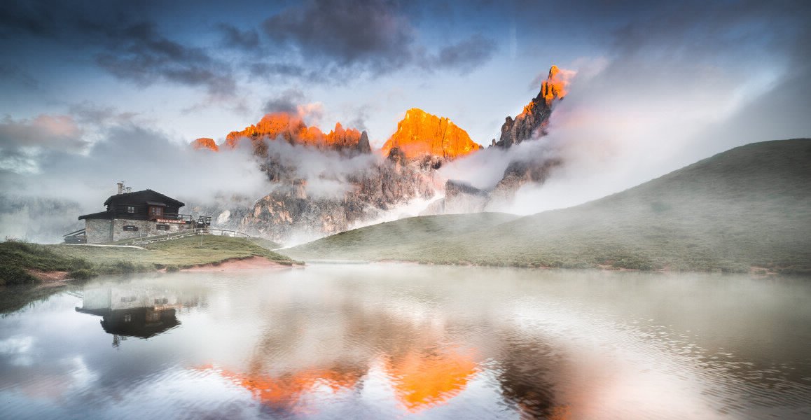 Mountain huts in the Dolomites