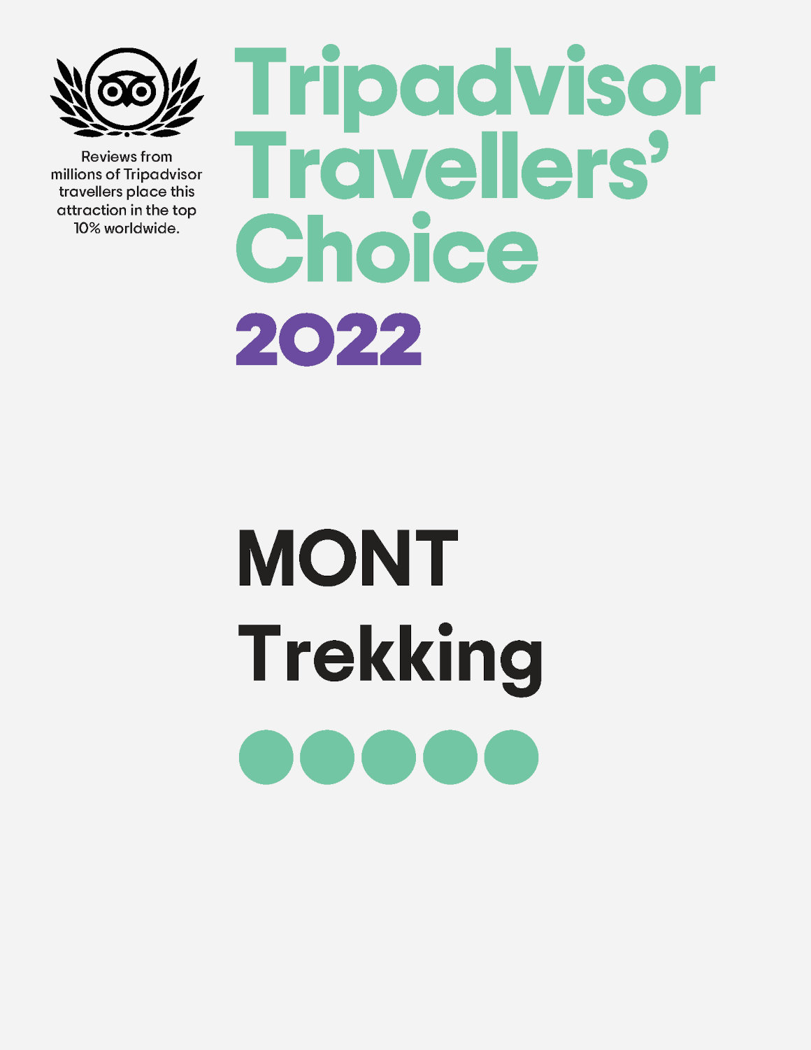 MONT Trekking TripAdvisor Traveler's Choice 2022